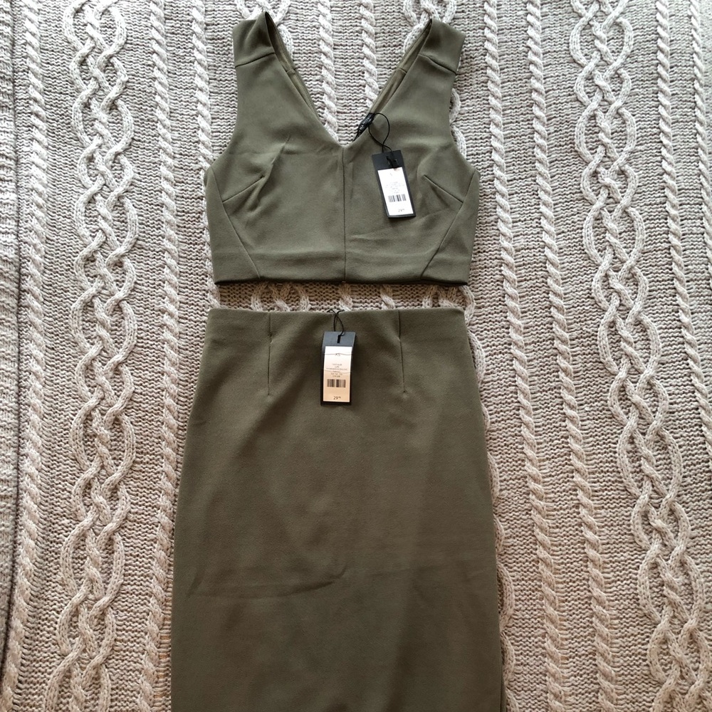Dynamite Crop Top with Pencil Skirt 2 piece set